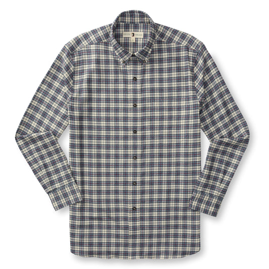 Cotton Flannel Sport Shirt - Werth Plaid (Stone Blue Heather)