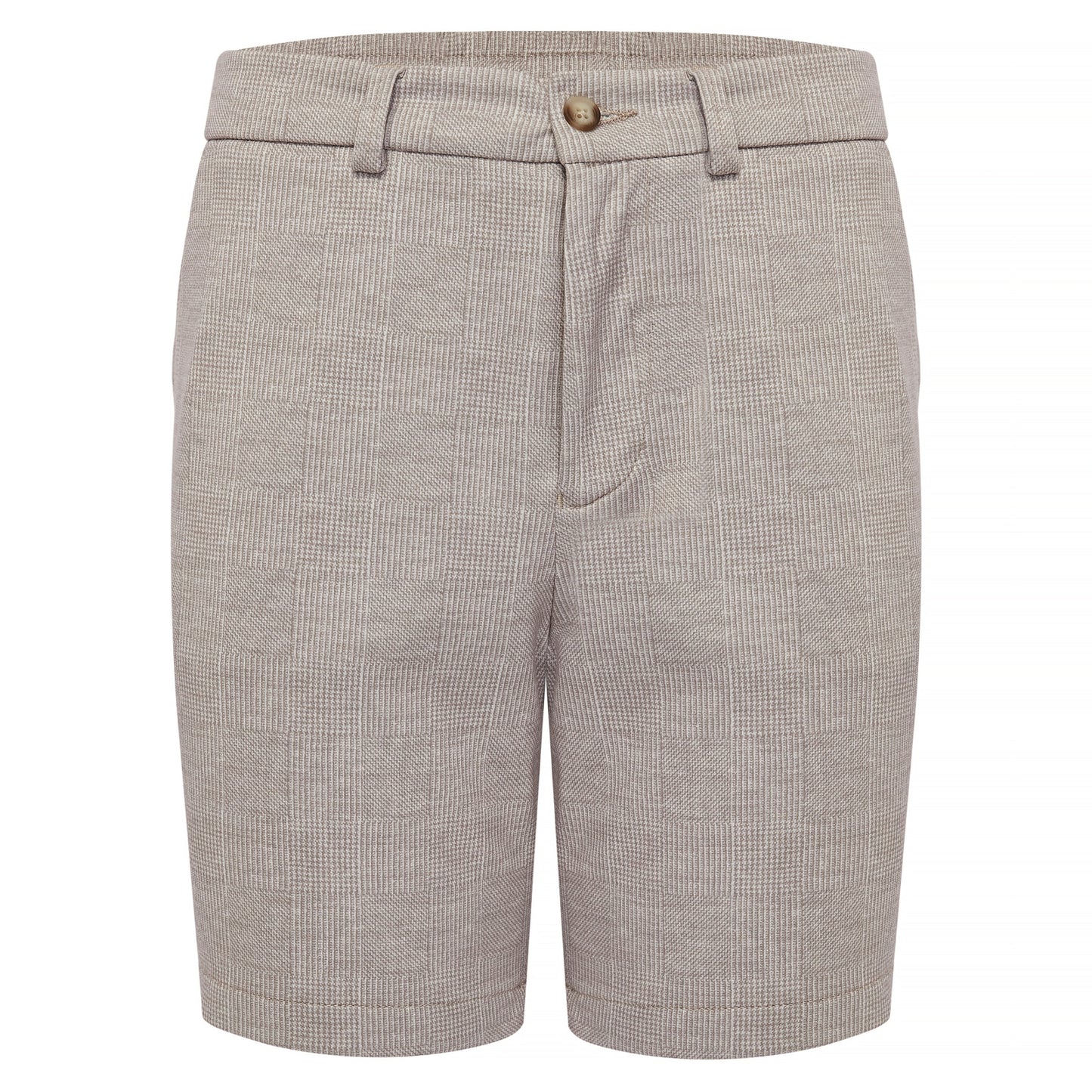 Beige Plaid Performance Knit Short