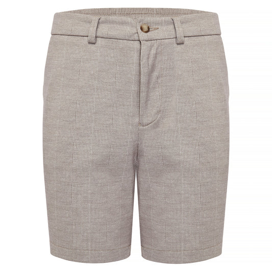 Beige Plaid Performance Knit Short