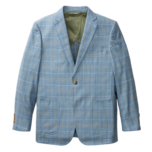 Bradner Plaid Sport Coat (Chambray Blue)