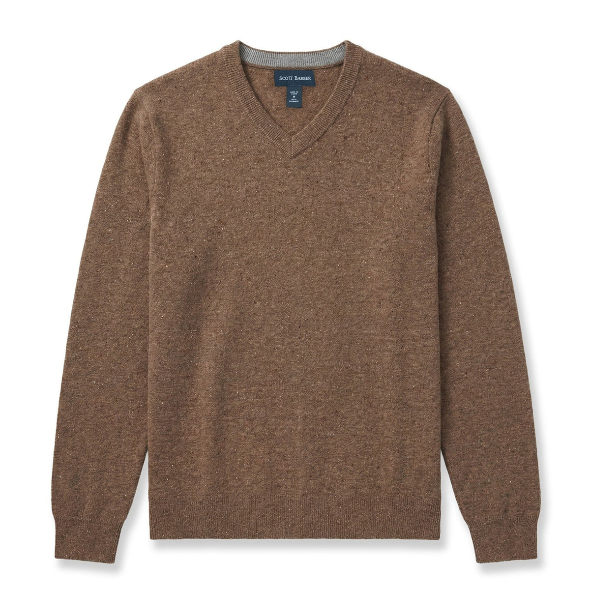 Fine Gauge Cashmere Donegal Vee Sweater (Toast)