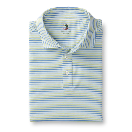 Summerford Performance Jersey Polo - Wharf Stripe (Pear Green)