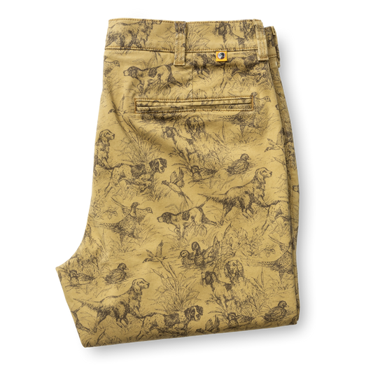 Classic Fit Gold School Chino (Wheatfield Print)