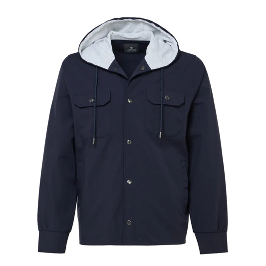 Snap Overshirt Hoodie (Navy)