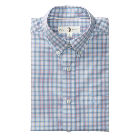 Performance Poplin Sport Shirt - Mayville Plaid (Light Blue)