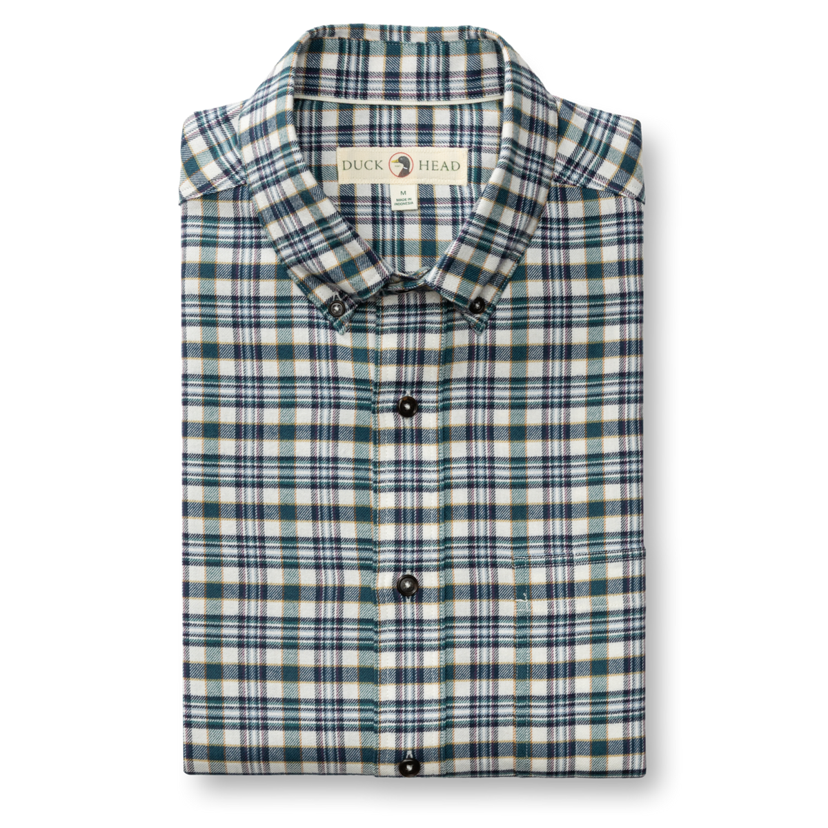 Cotton Flannel Sport Shirt - Radcliffe Plaid (Windblown Sky)