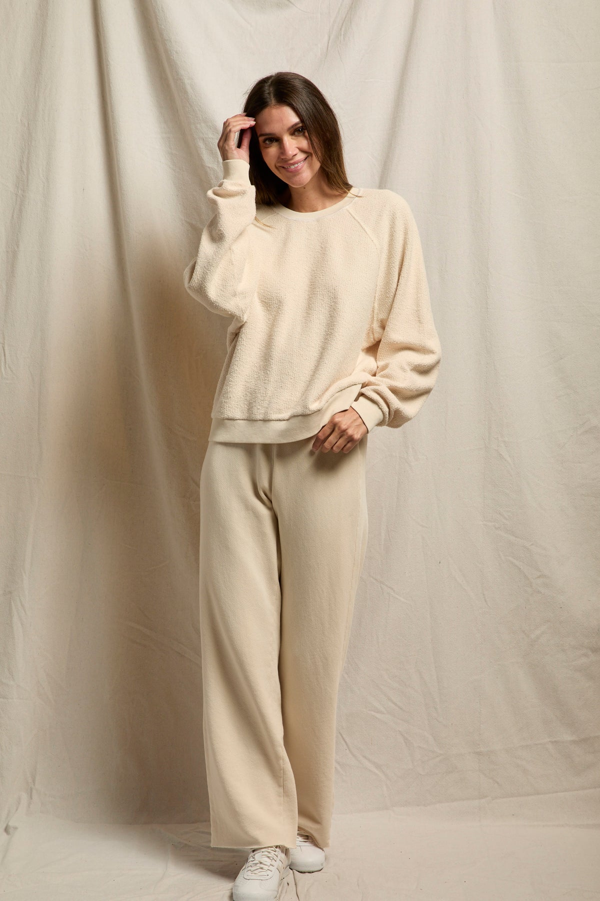 T394-oversized ziggy - inside out fleece long sleeve shrunken crewneck sweatshirt - FA26